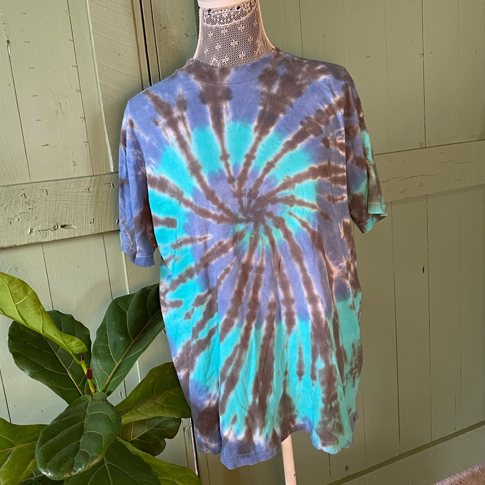Hanes Beefy Tee 100% Cotton Single Stitch Tye Dye Tee Shirt - Picture 1 of 9